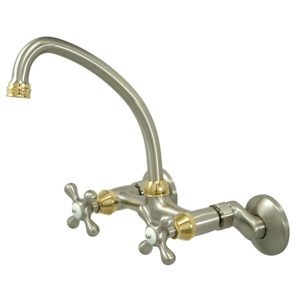 KS214SNPB 6-Inch Adjustable Center Wall Mount Kitchen Faucet